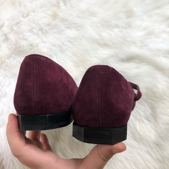 Rebecca Minkoff Maroon Faye Suede Strappy Flats - Picture 7 of 8